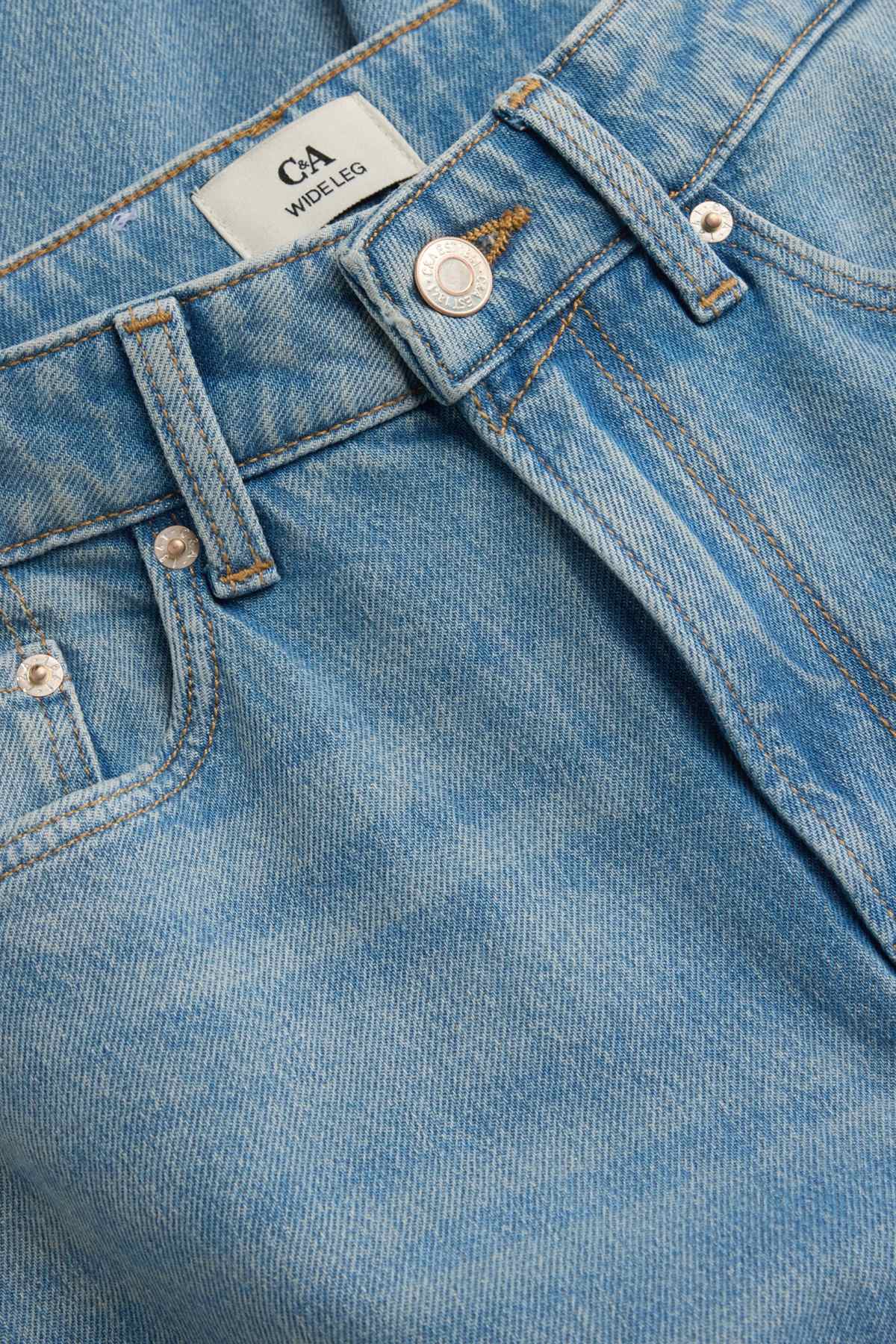 Barrel jeans - high waist - blue denim