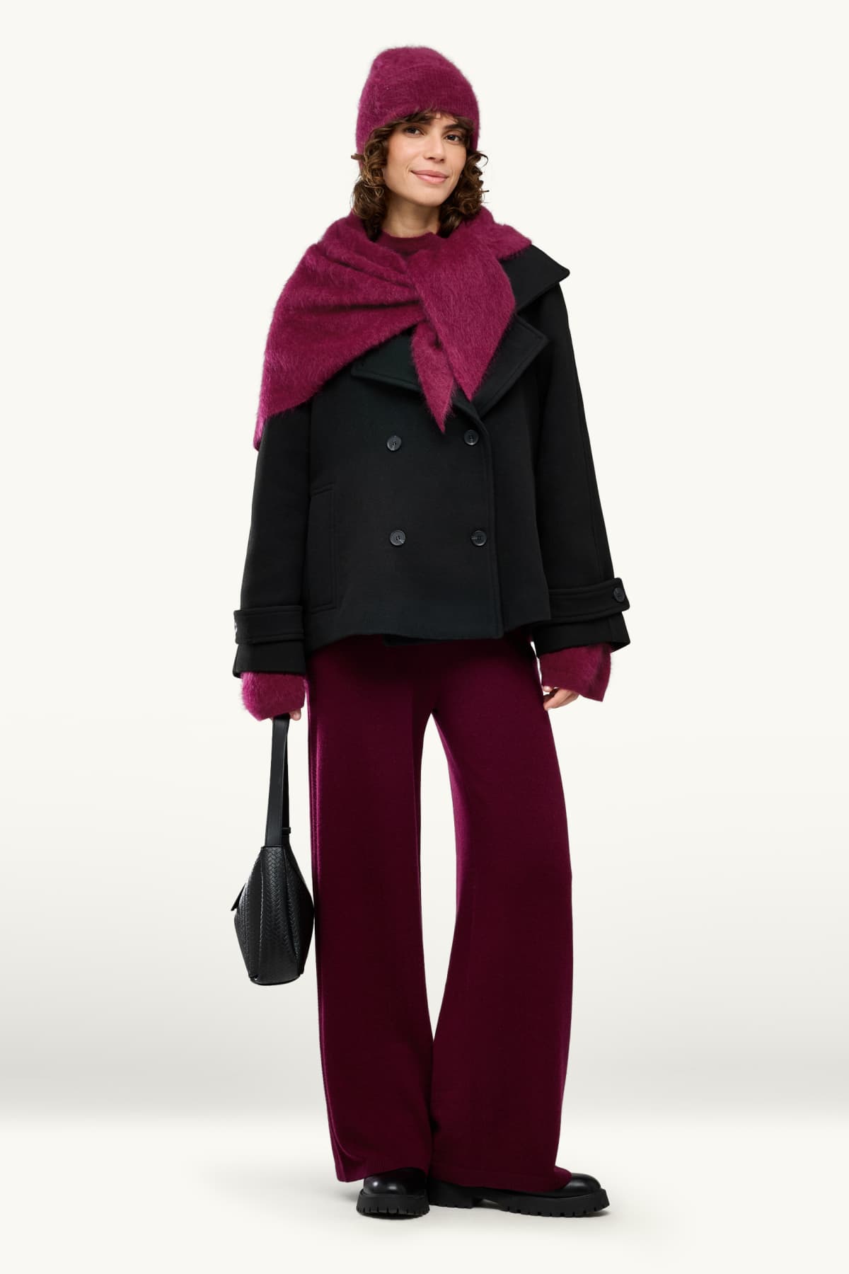 Cashmere scarf - bordeaux