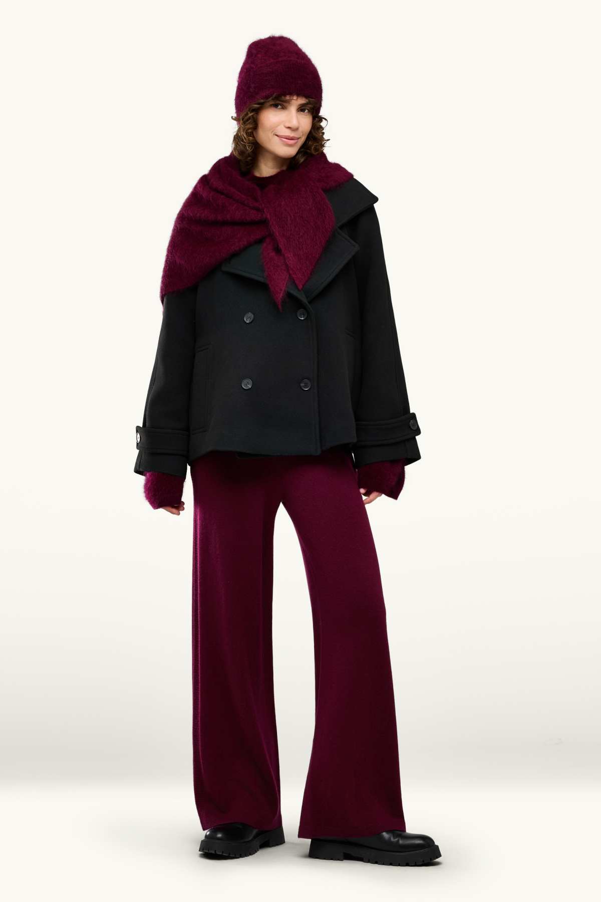 Cashmere hat - bordeaux