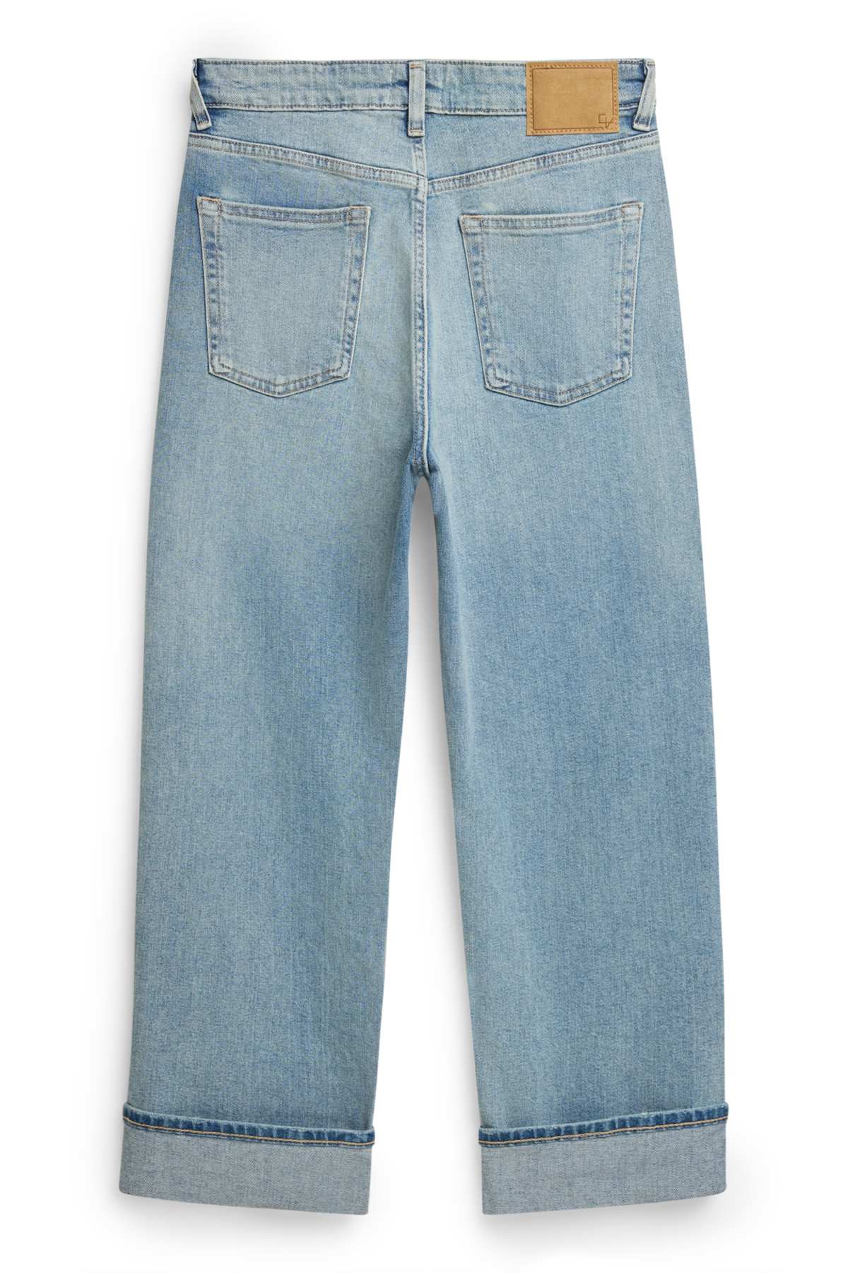 Boyfriend jeans - mid-rise waist - denim-light blue