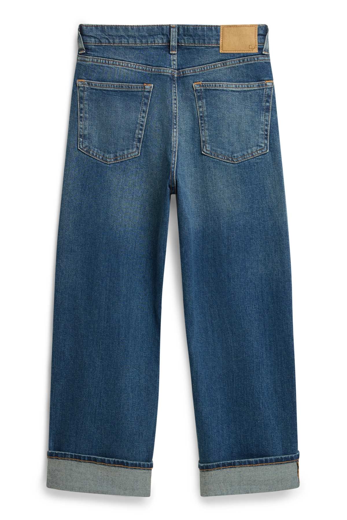 Boyfriend jeans - mid-rise waist - blue denim