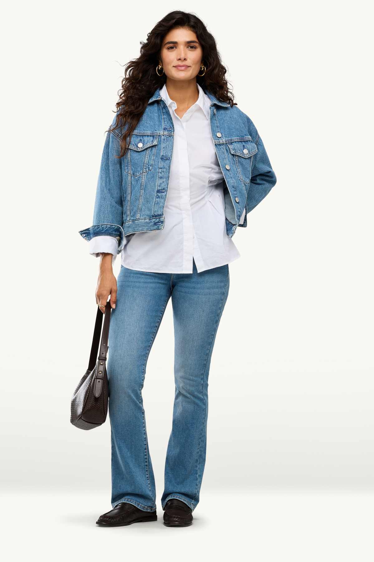 Bootcut jeans - high waist - blue denim