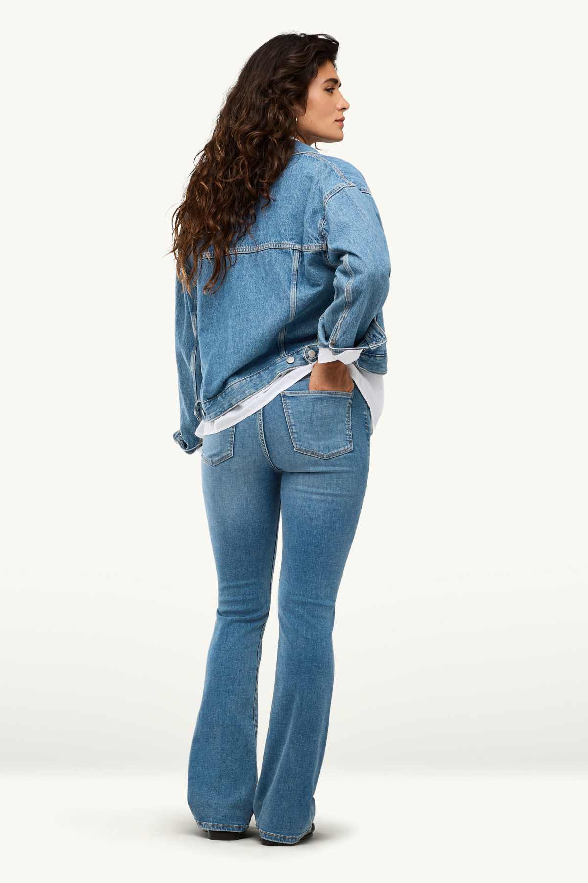 Bootcut jeans - high waist - blue denim