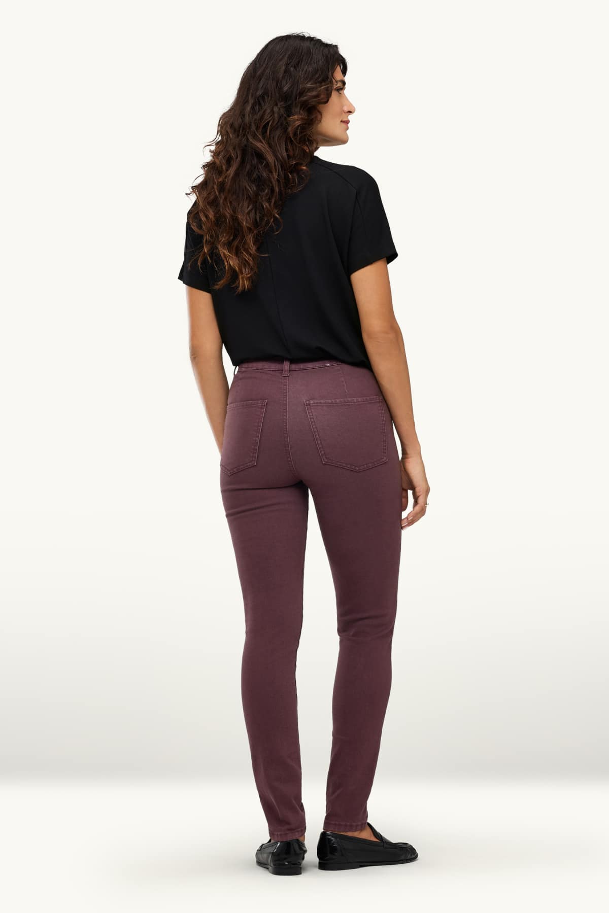 Jegging jeans - high waist - bordeaux