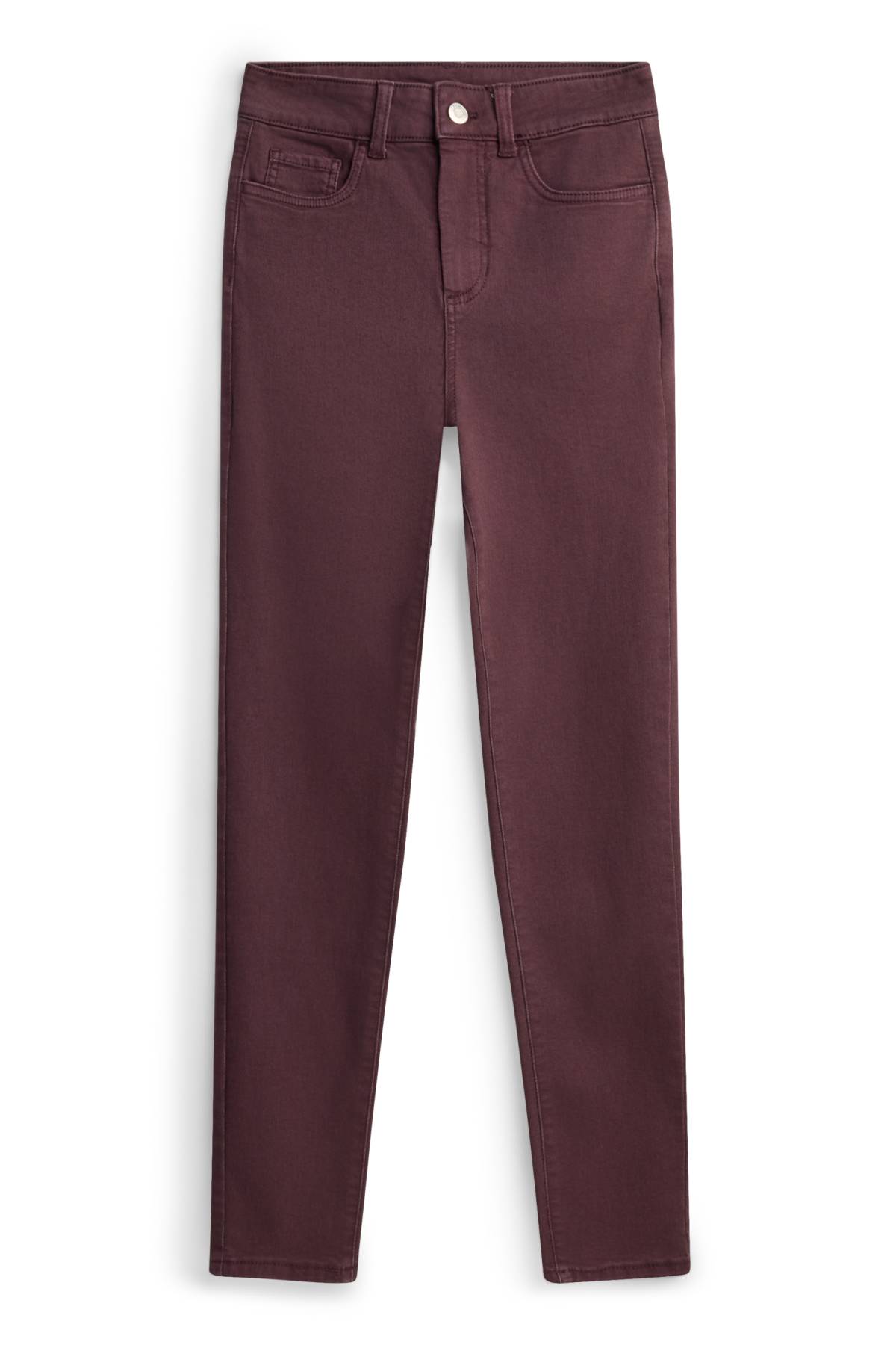 Jegging jeans - high waist - bordeaux