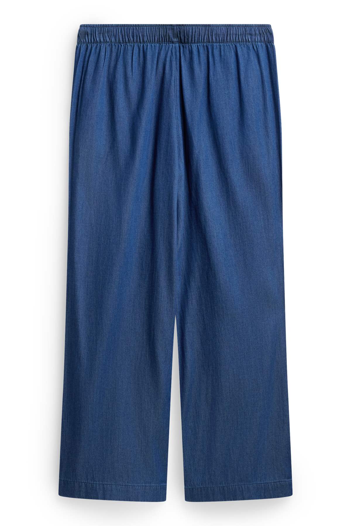 Cloth trousers - high waist - wide leg - denim look - blue denim