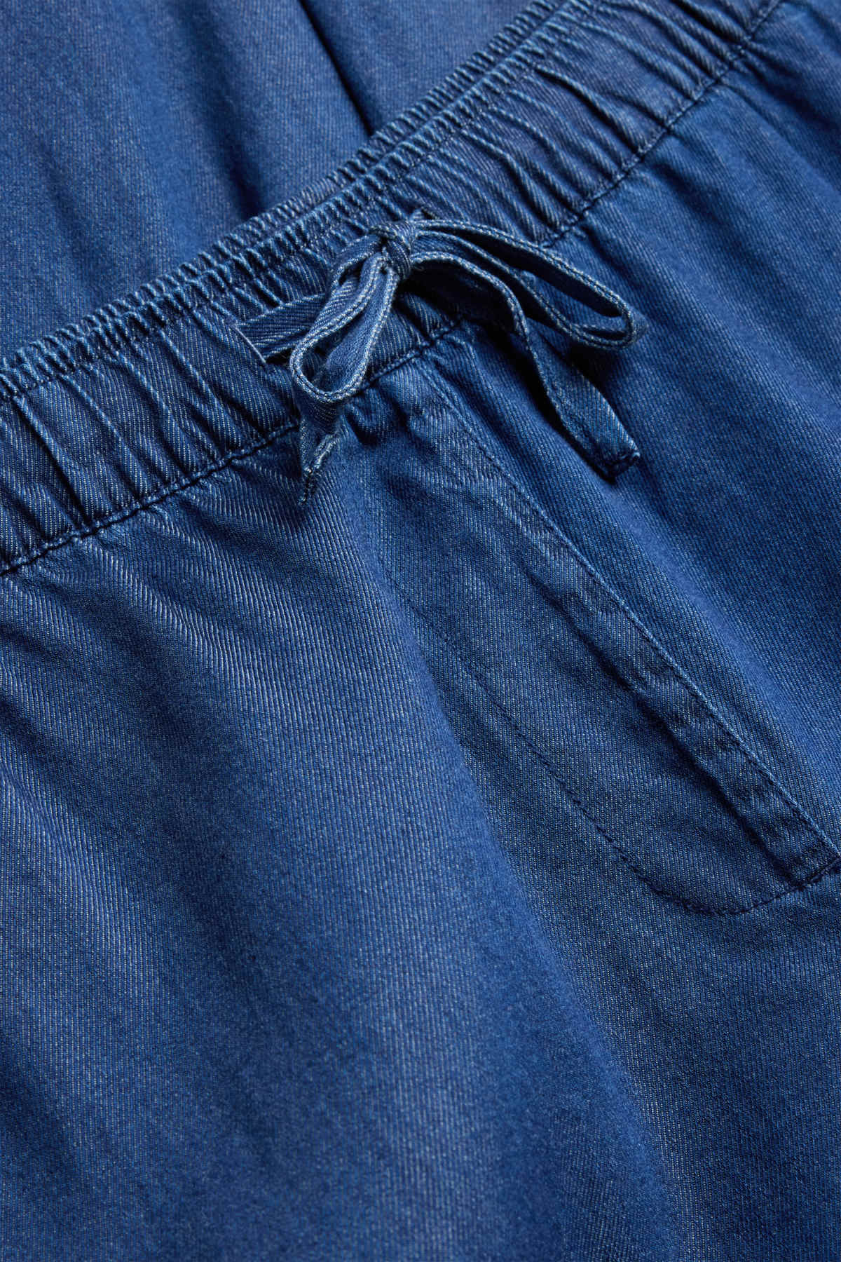 Cloth trousers - high waist - wide leg - denim look - blue denim