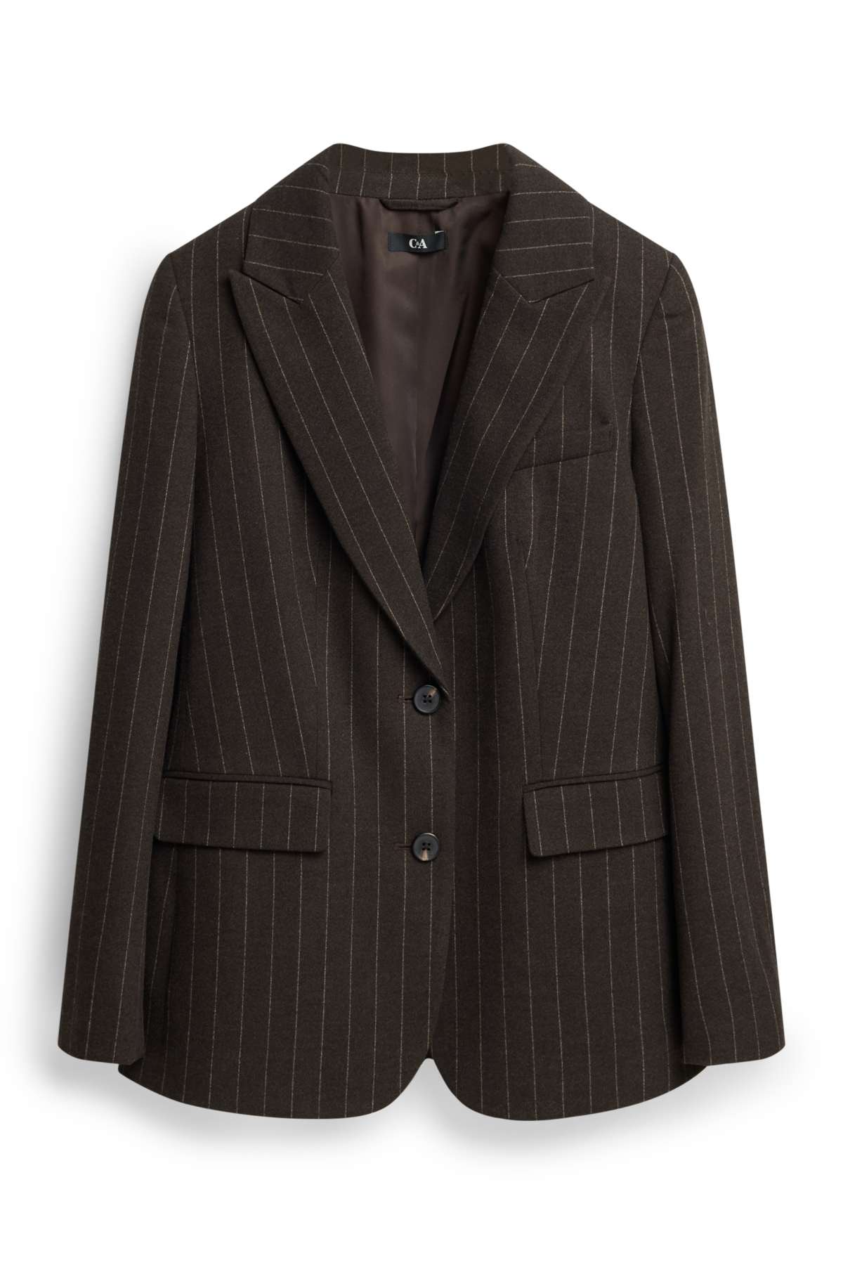 Business blazer - regular fit - pinstripes - dark brown