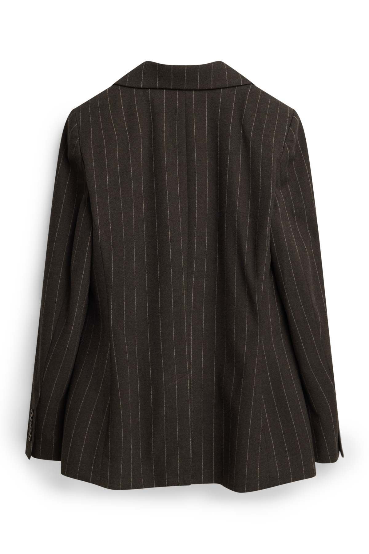 Business blazer - regular fit - pinstripes - dark brown