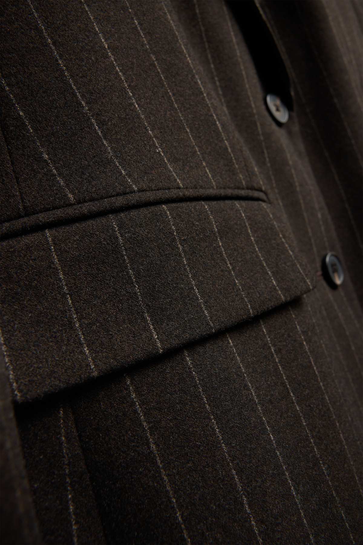 Business blazer - regular fit - pinstripes - dark brown