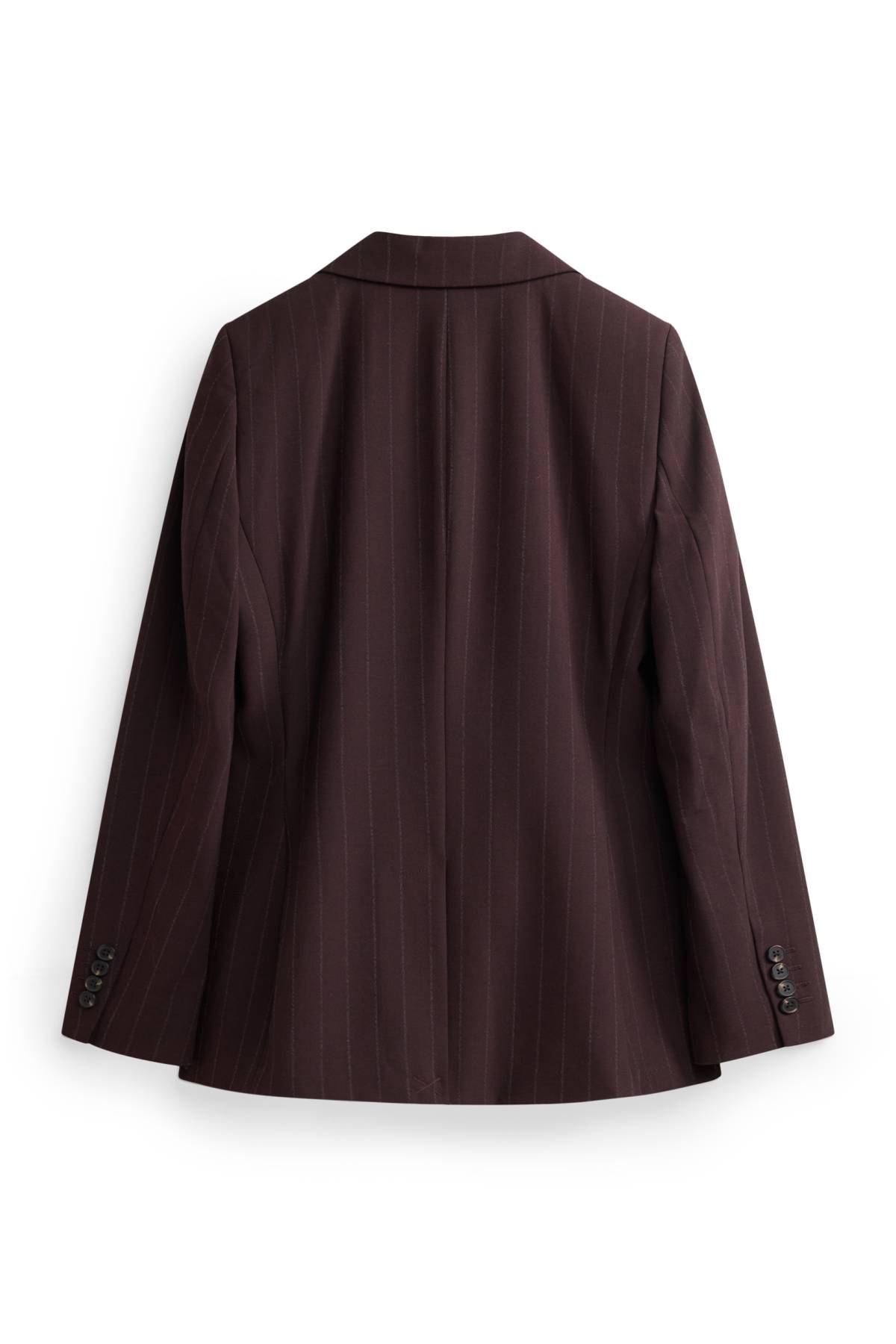 Long blazer - regular fit - striped - dark brown