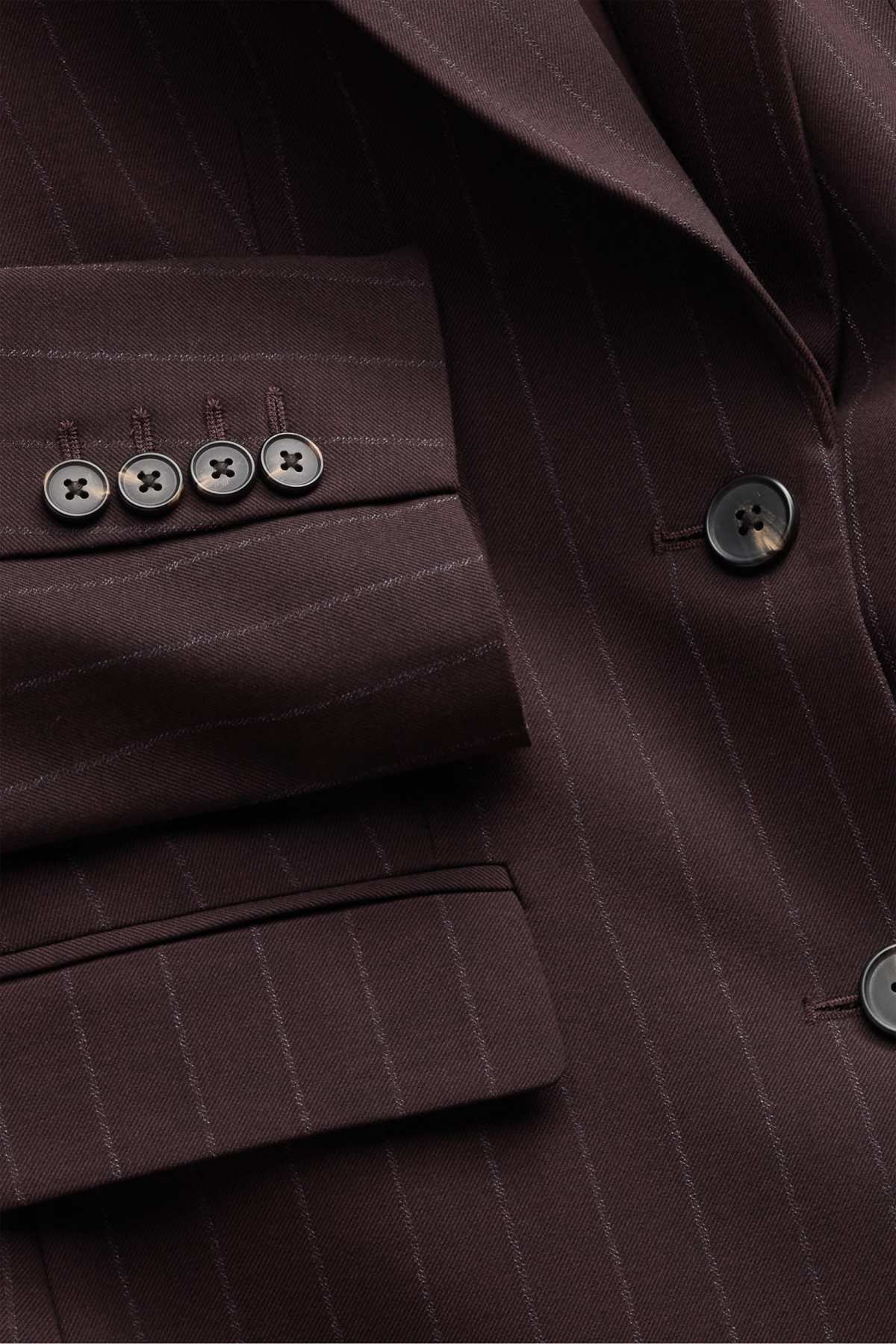 Long blazer - regular fit - striped - dark brown