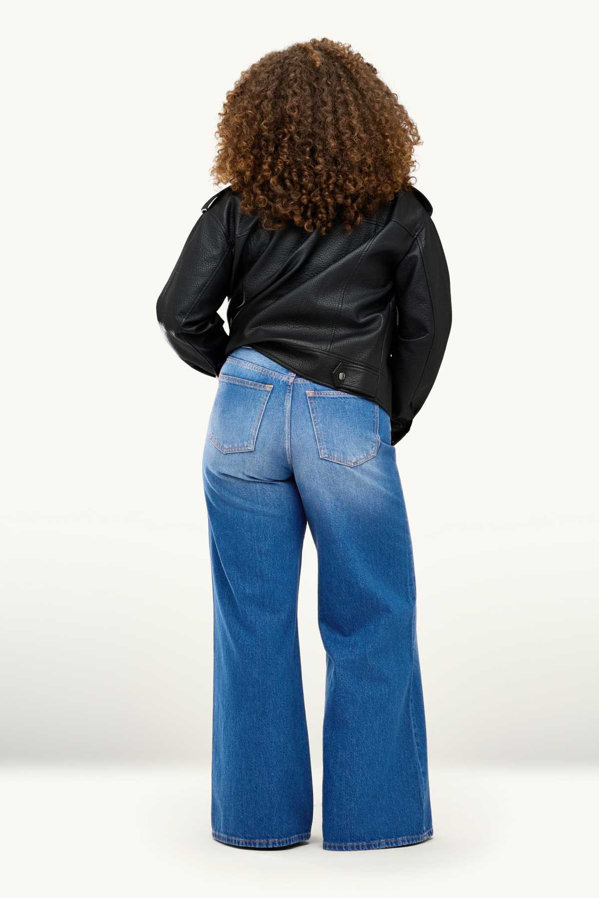 Wide leg jeans - high waist - blue denim