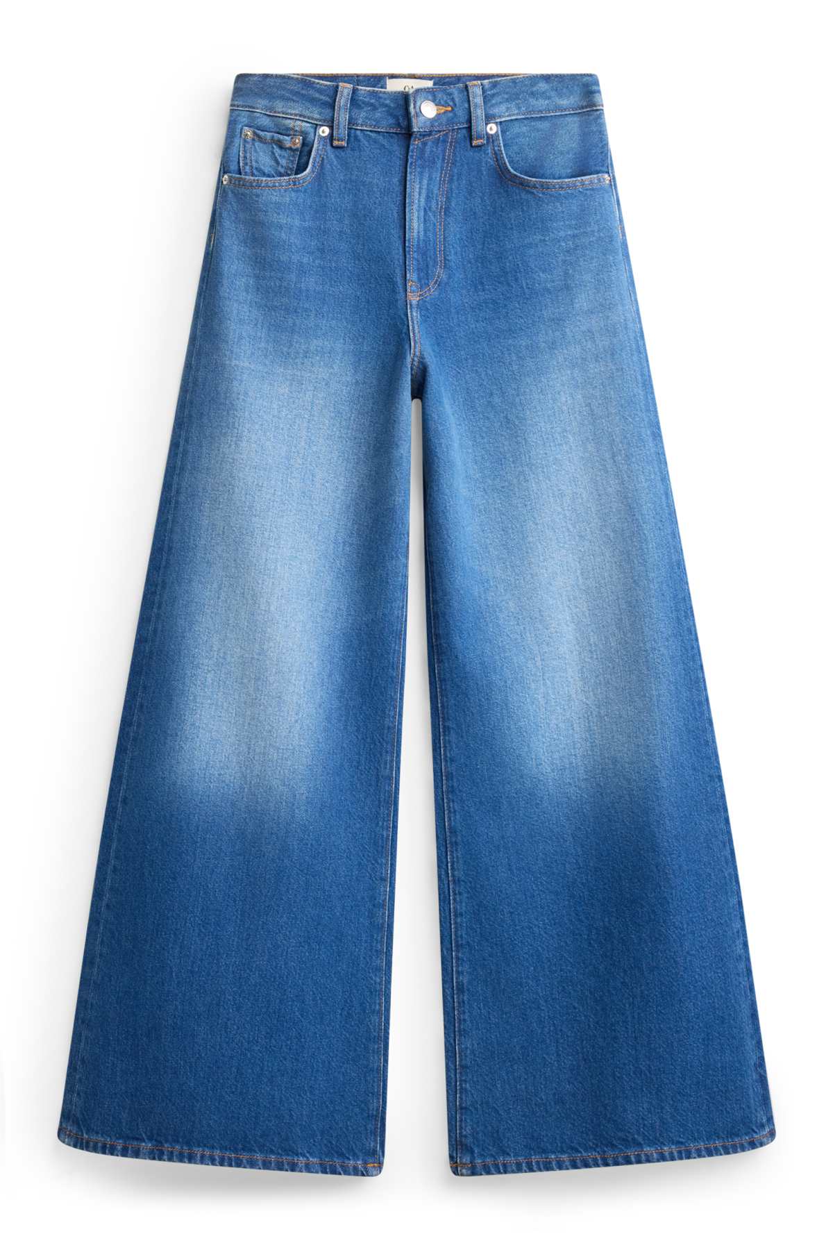 Wide leg jeans - high waist - blue denim