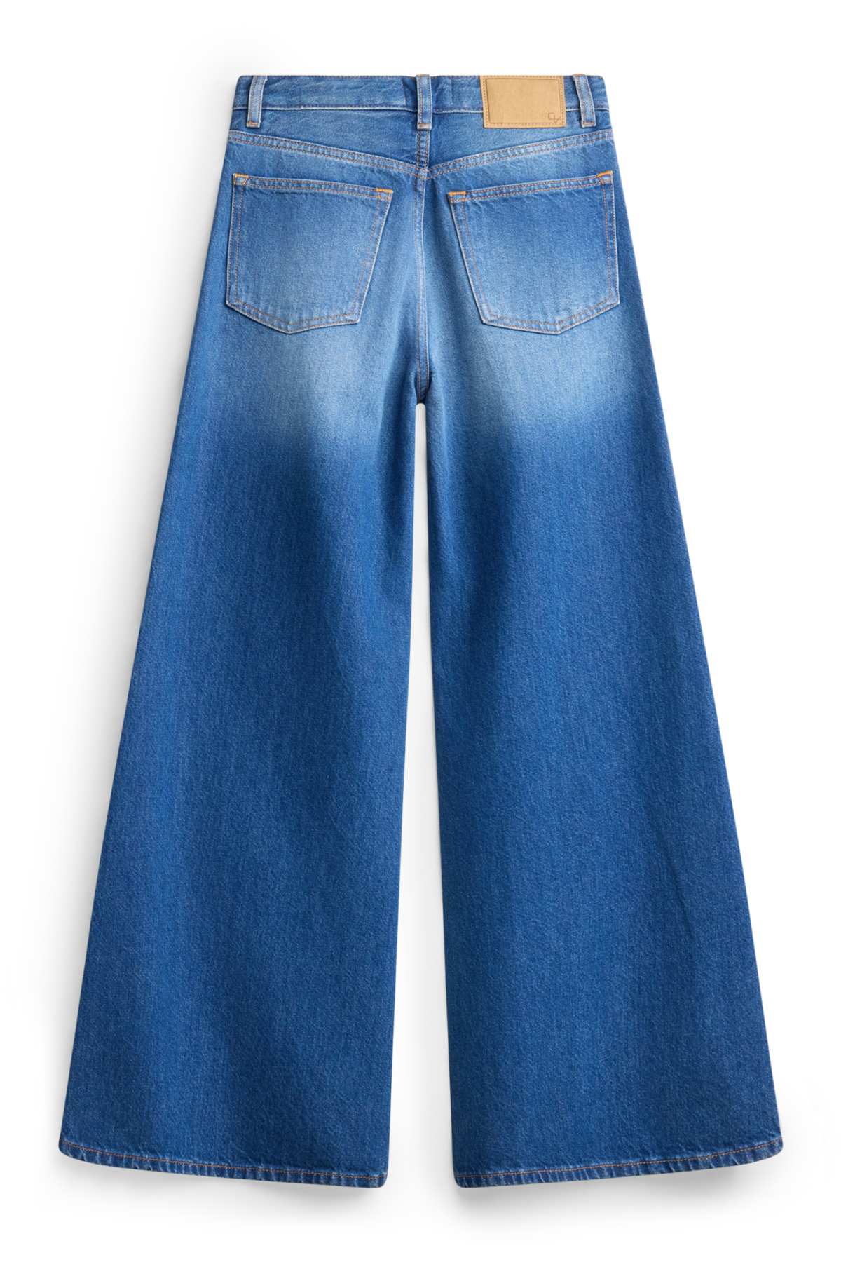 Wide leg jeans - high waist - blue denim