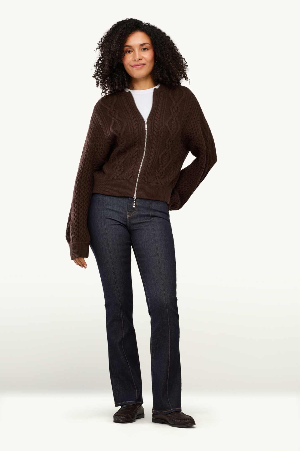Bootcut jeans - mid-rise waist - denim-dark blue