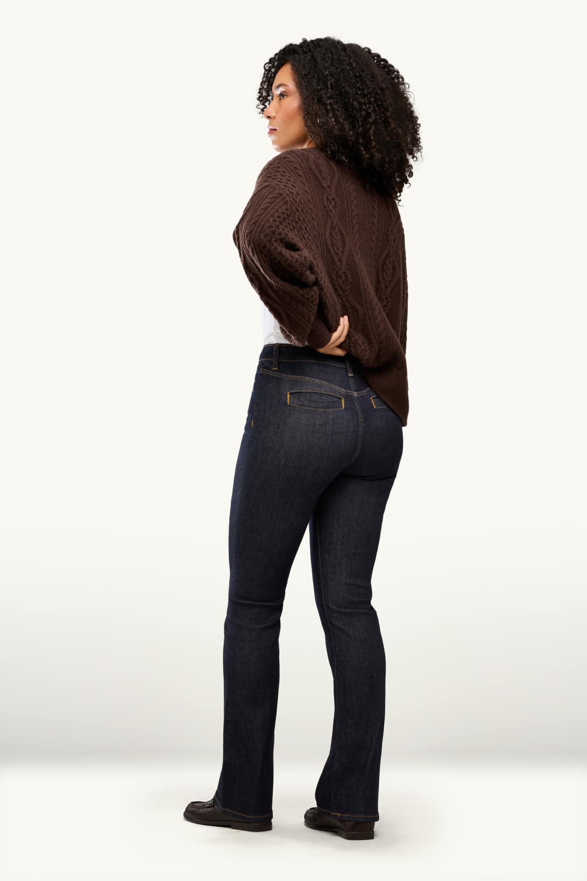 Bootcut jeans - mid-rise waist - denim-dark blue