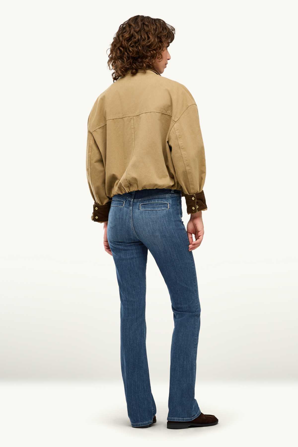 Bootcut jeans - mid-rise waist - blue denim