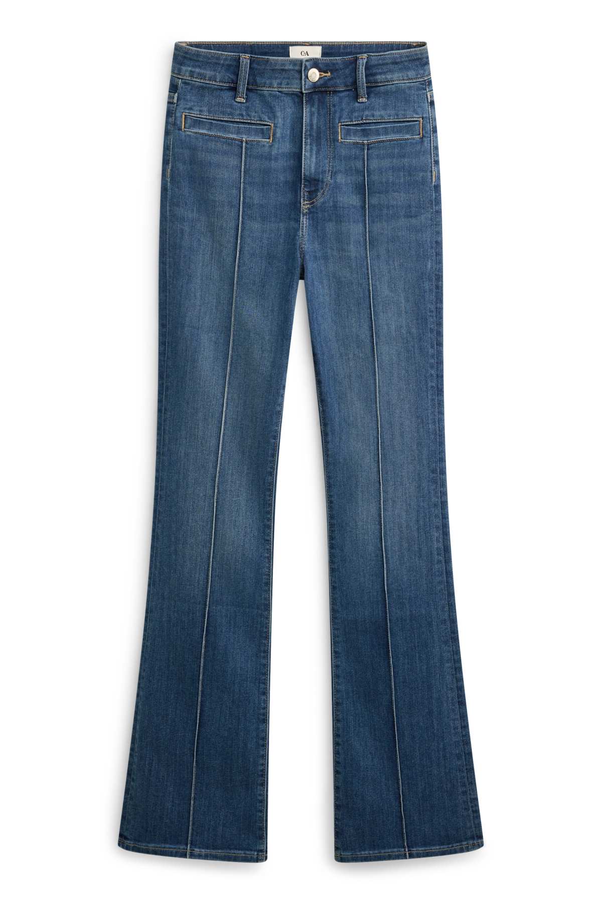 Bootcut jeans - mid-rise waist - blue denim