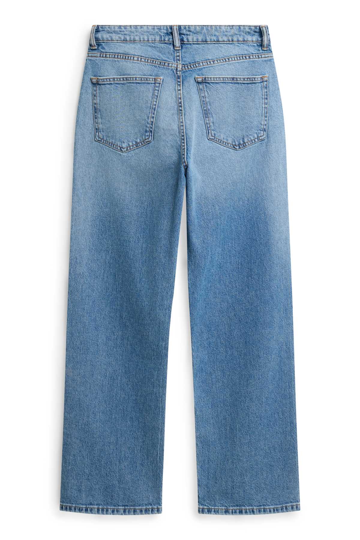 Baggy jeans - mid-rise waist - blue denim