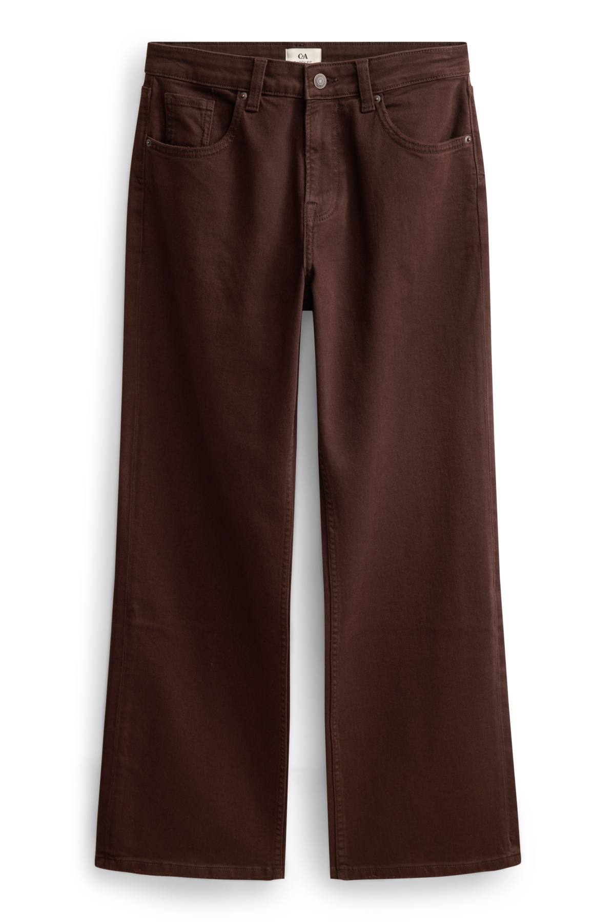Baggy jeans - mid-rise waist - dark brown
