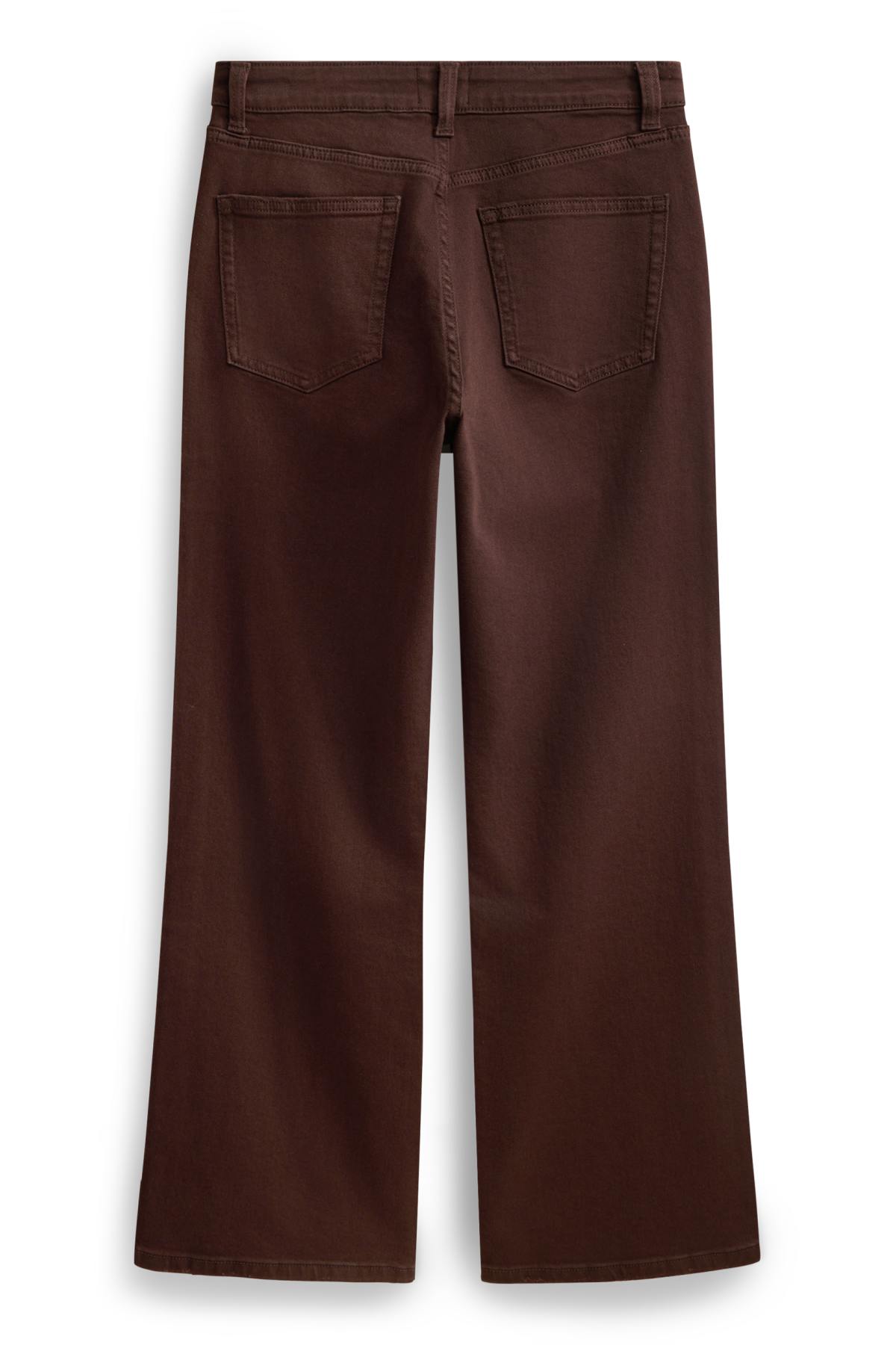 Baggy jeans - mid-rise waist - dark brown
