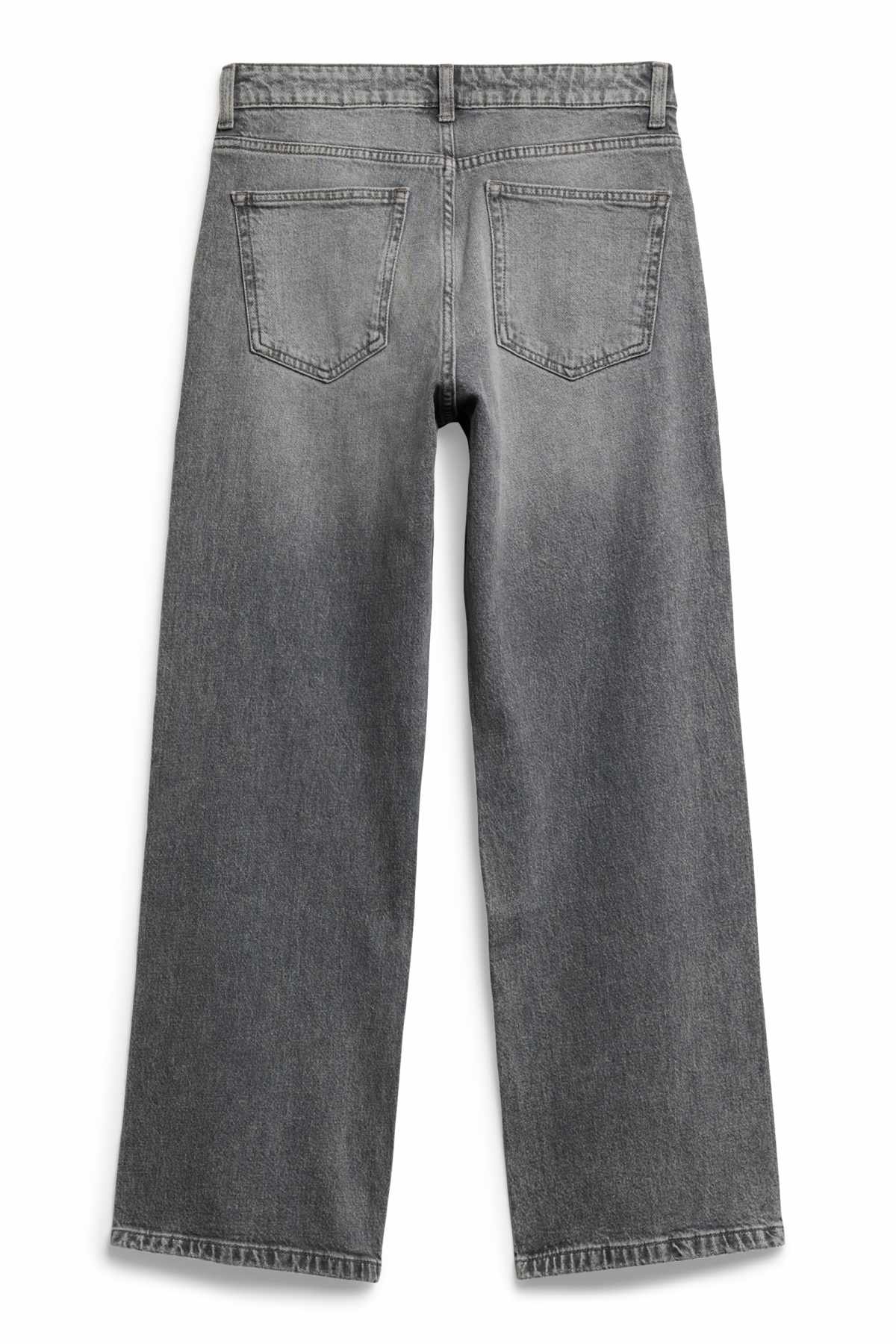 Baggy jeans - mid-rise waist - denim-gray