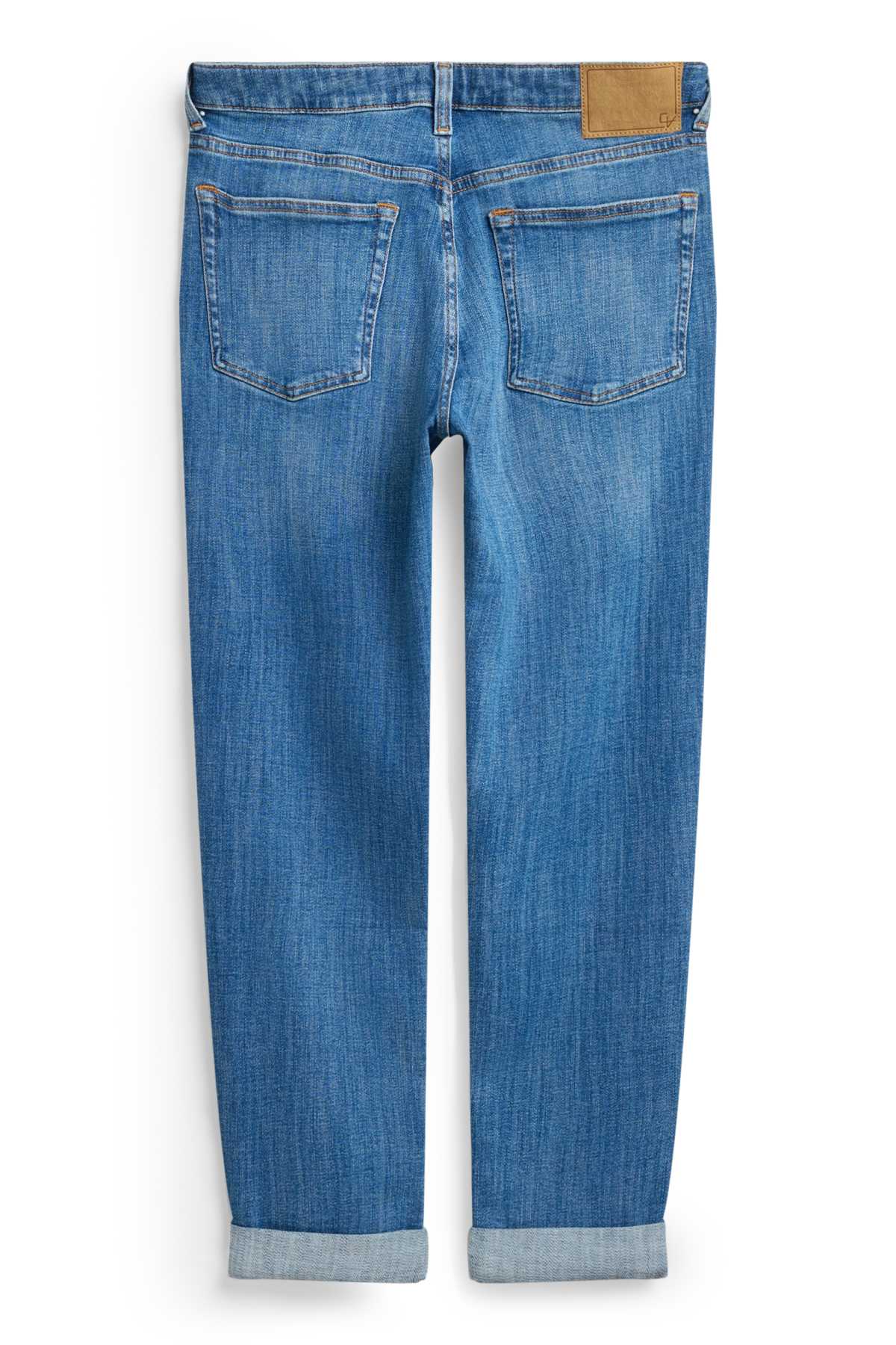 Boyfriend jeans - mid-rise waist - blue denim