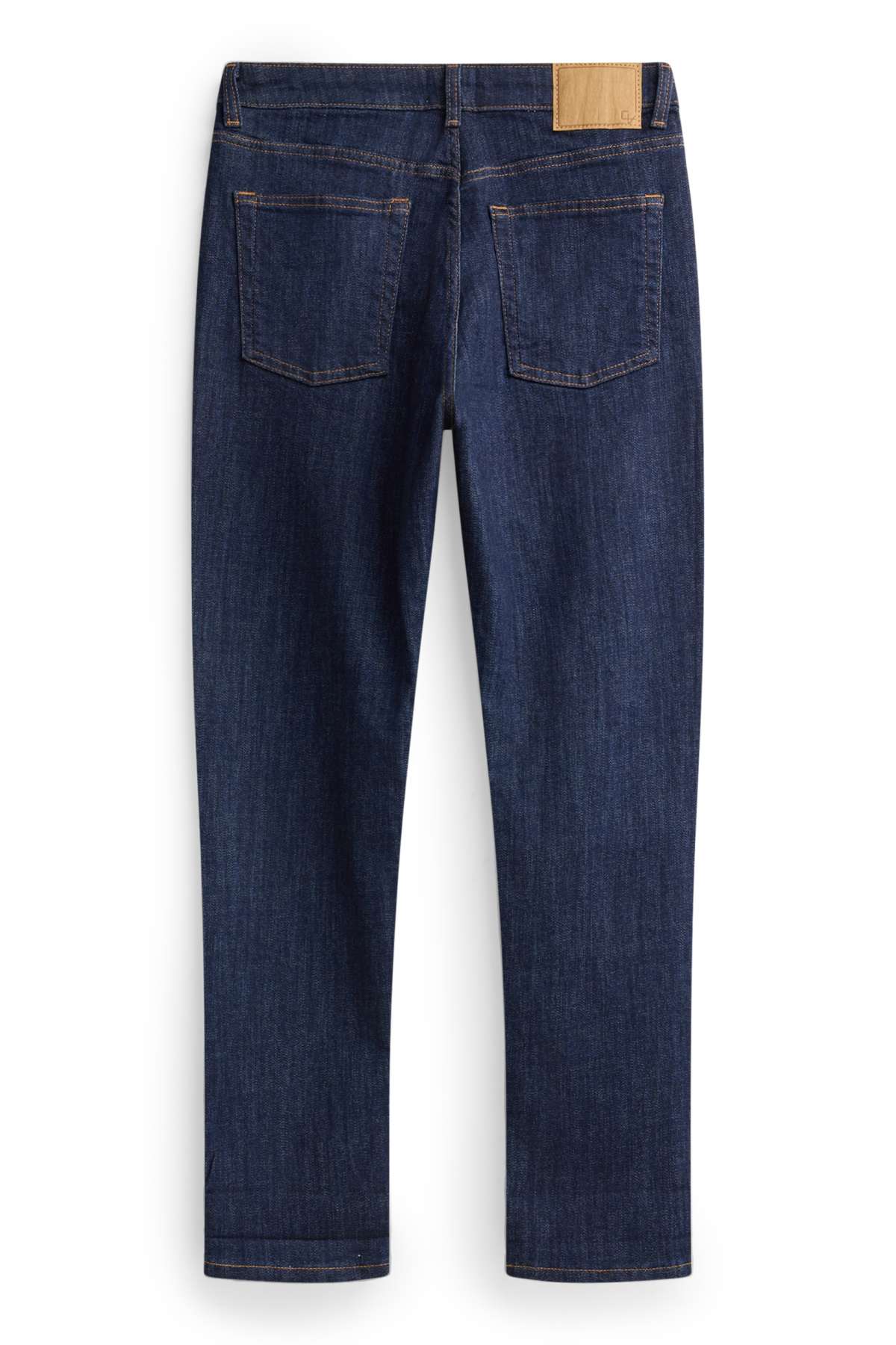 Boyfriend jeans - mid-rise waist - denim-dark blue