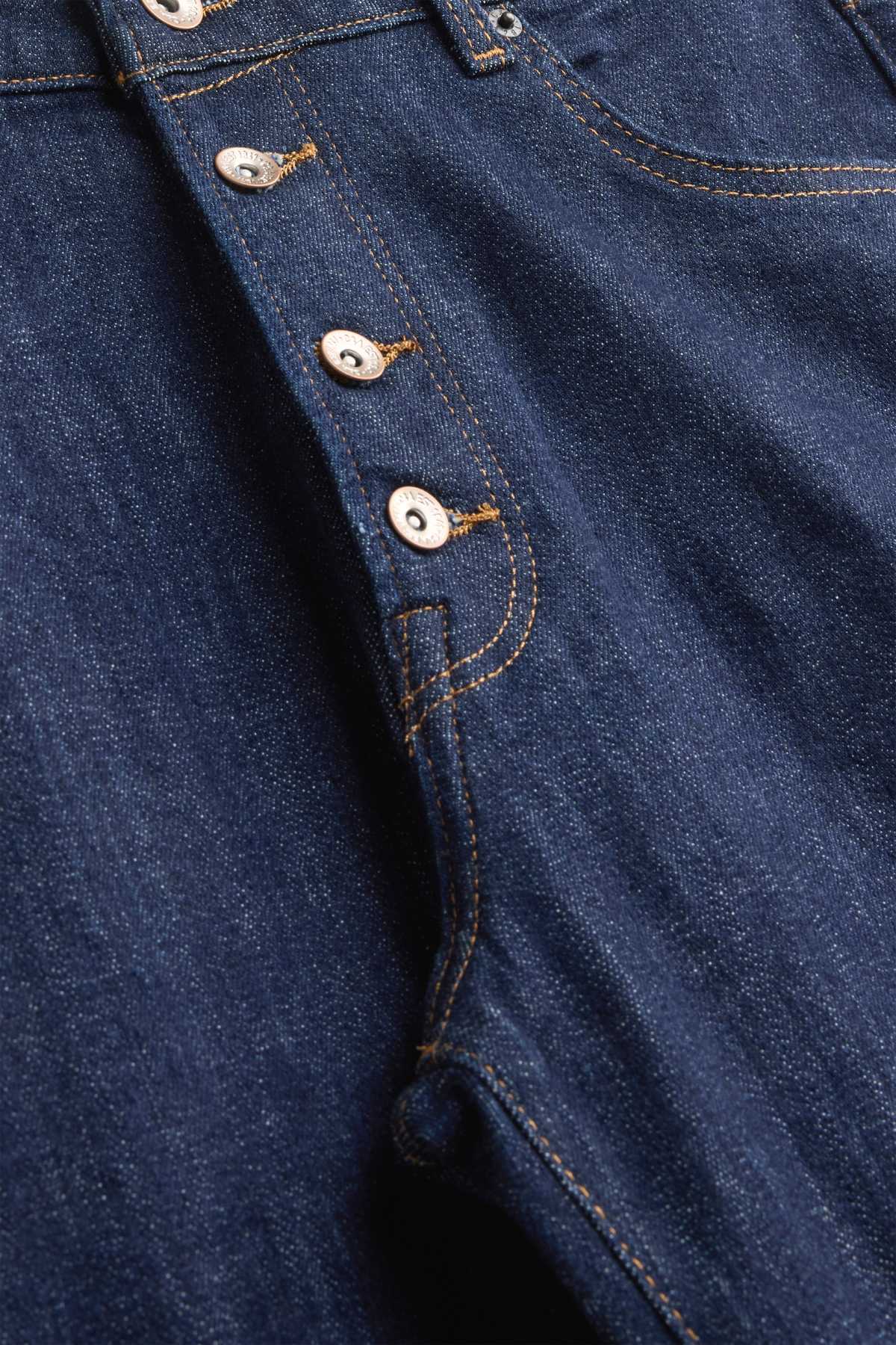 Boyfriend jeans - mid-rise waist - denim-dark blue