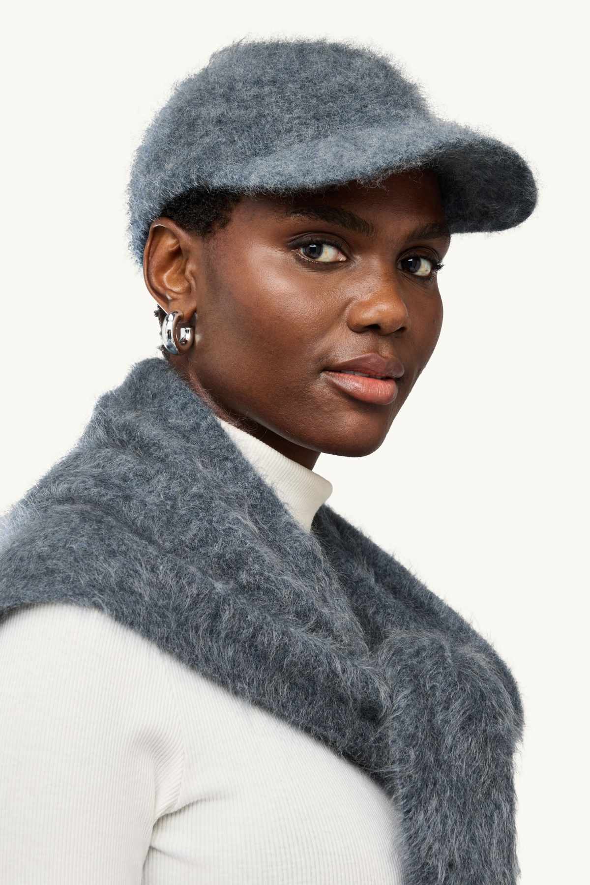 Cashmere cap - blue / gray