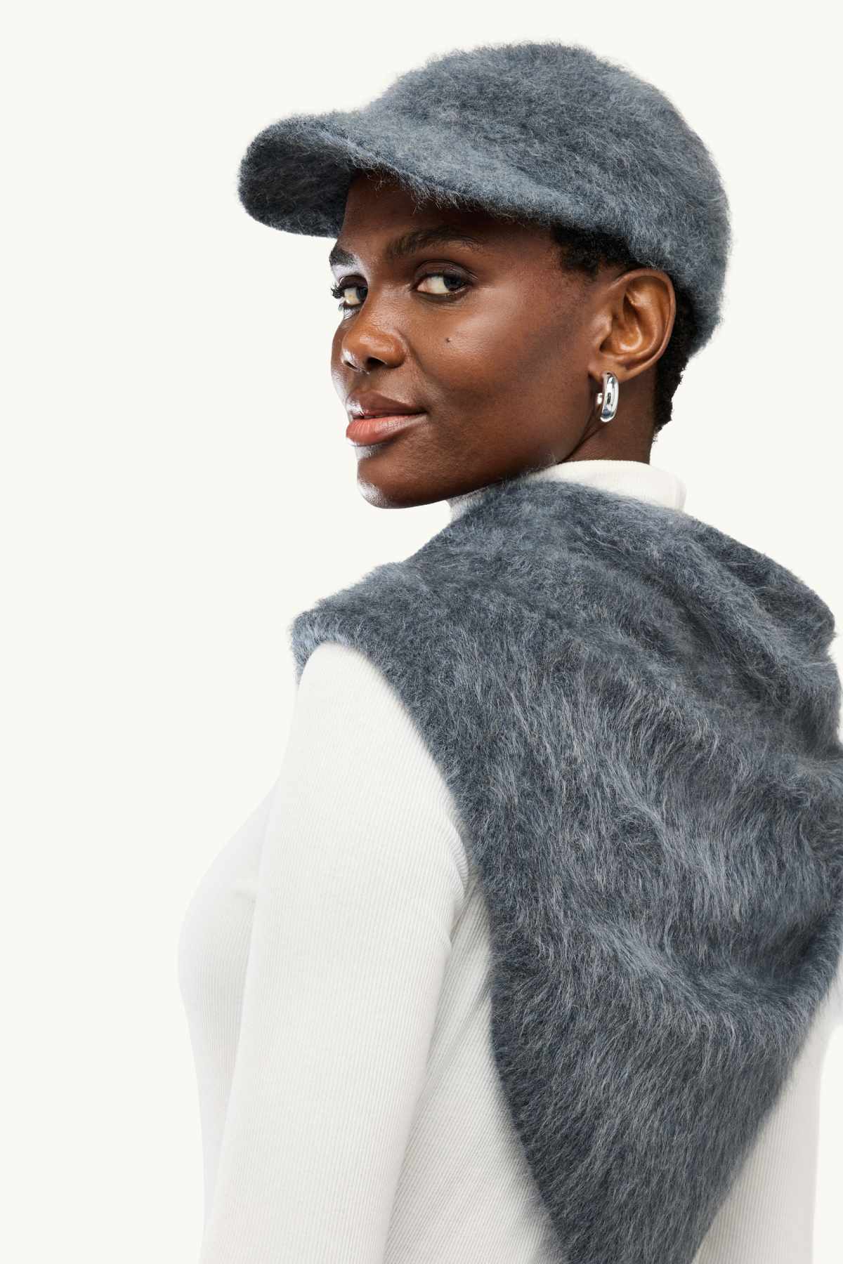 Cashmere cap - blue / gray