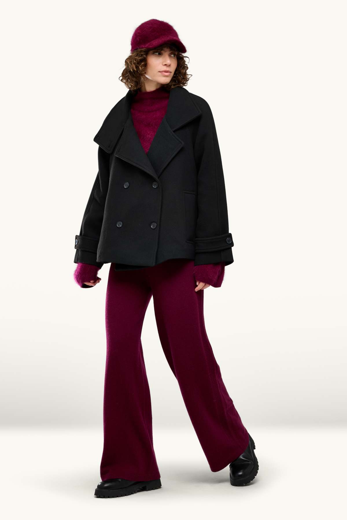 Cashmere cap - bordeaux