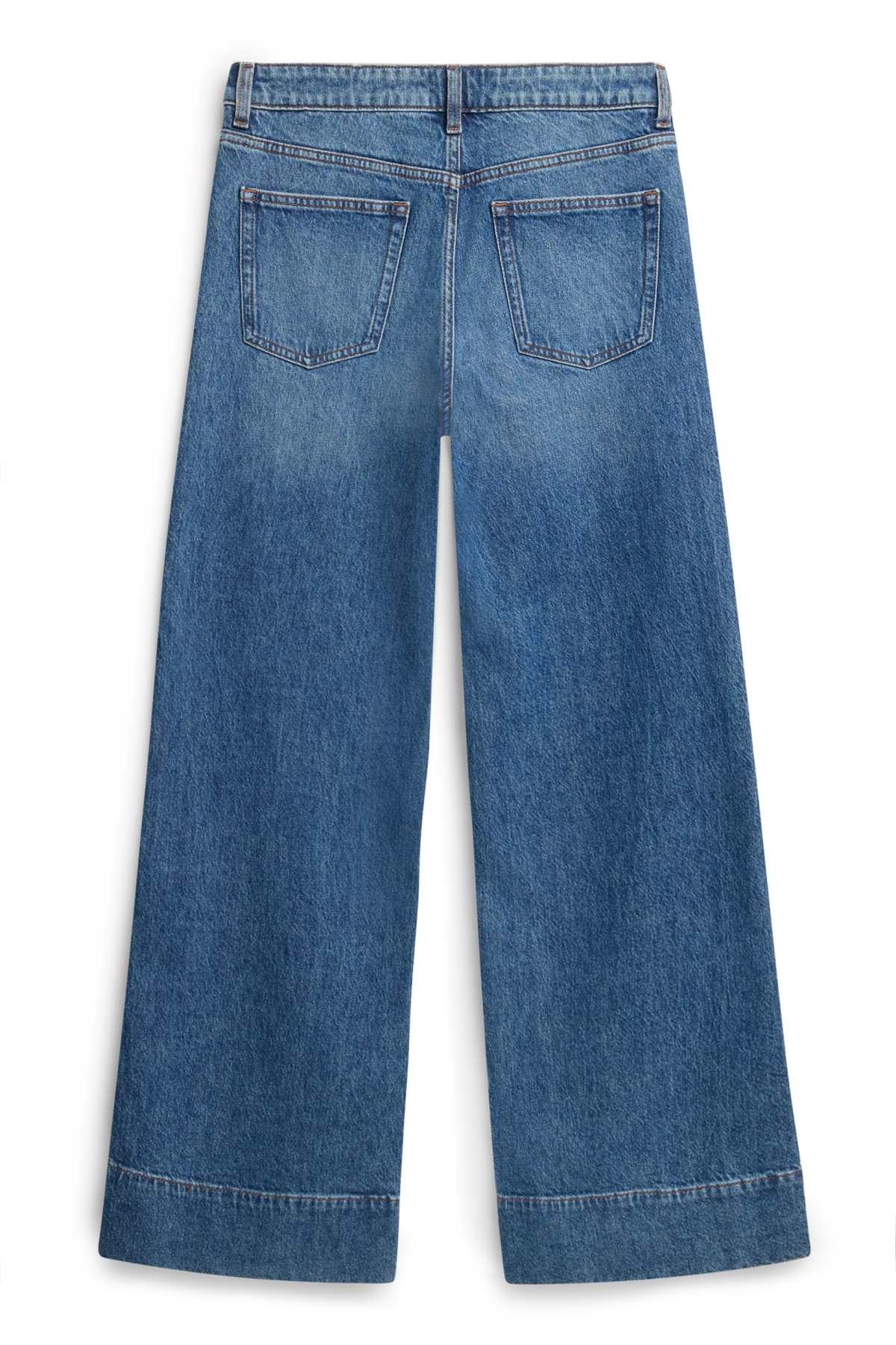 Wide leg jeans - low-rise waist - blue denim