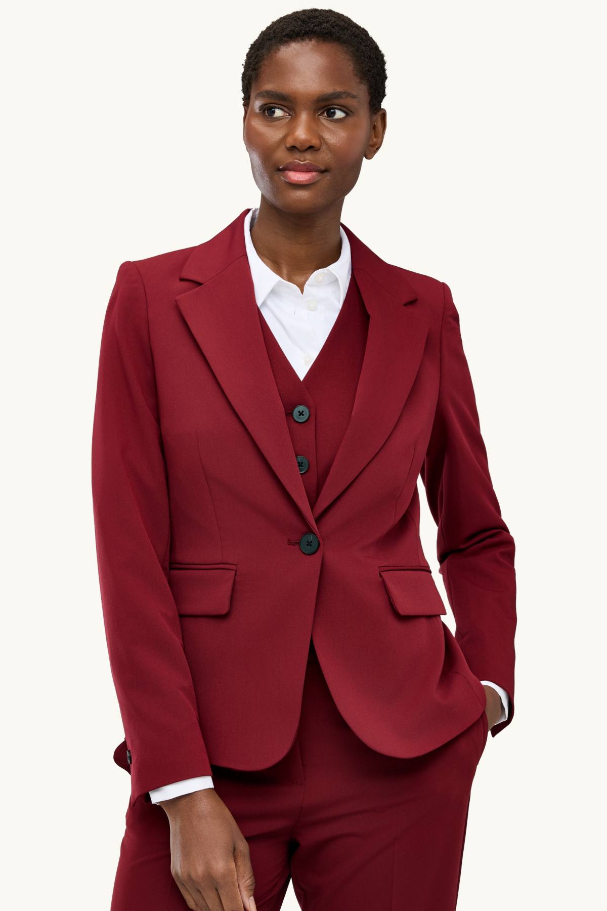 Business blazer - fitted - red
