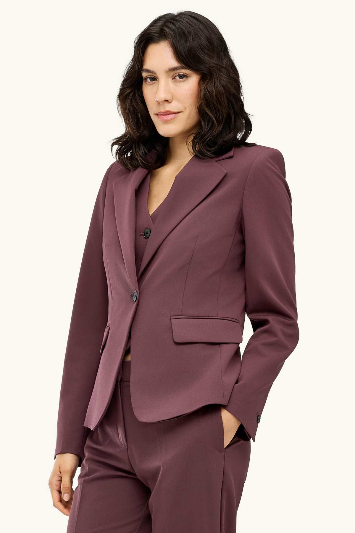 Business blazer - fitted - bordeaux