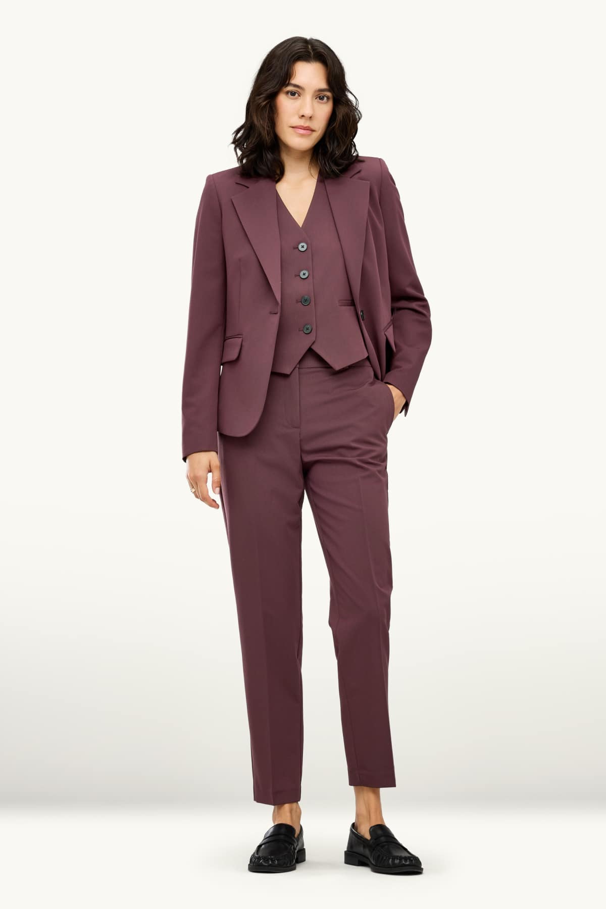 Business blazer - fitted - bordeaux