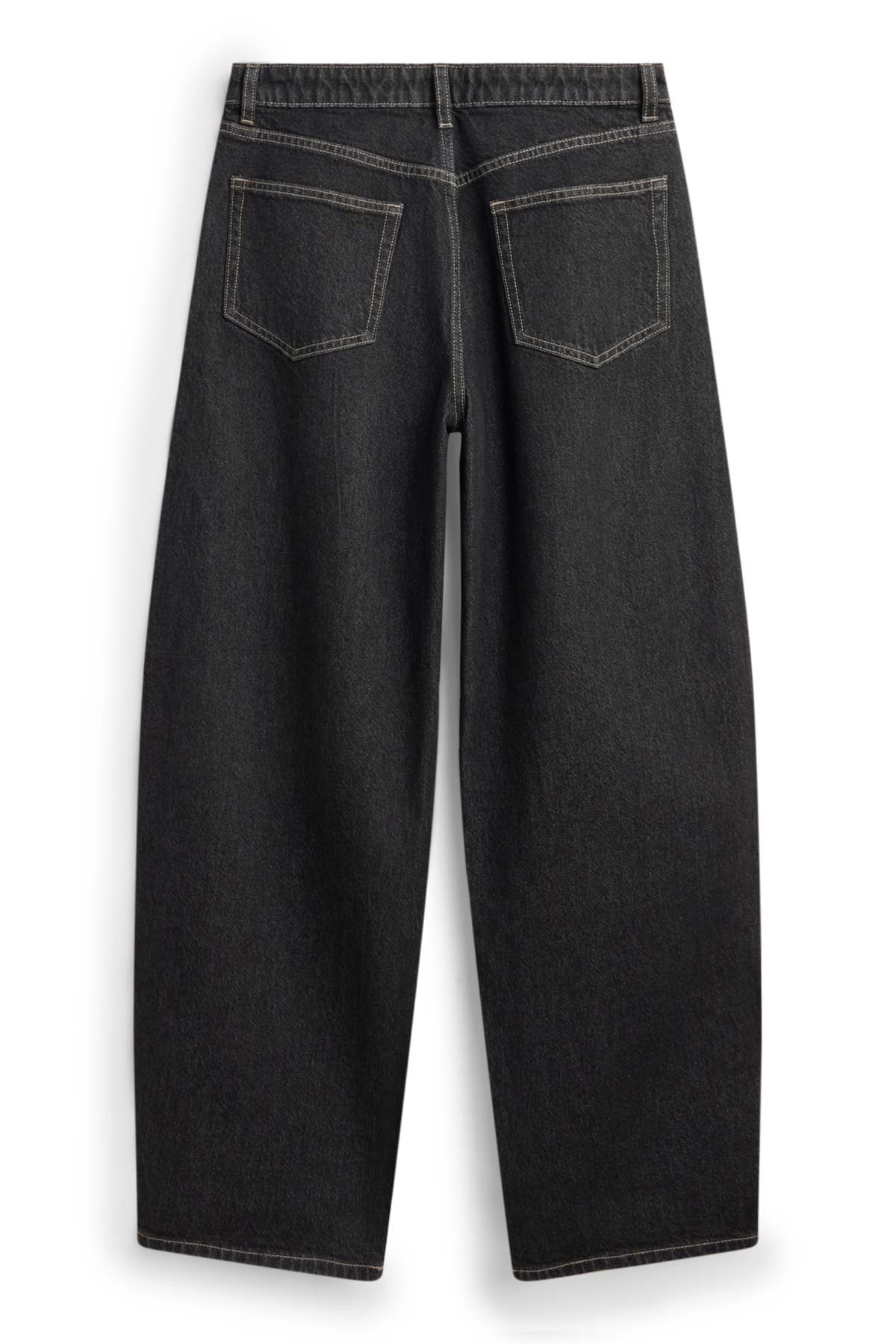 Barrel jeans - mid-rise waist - denim-dark gray