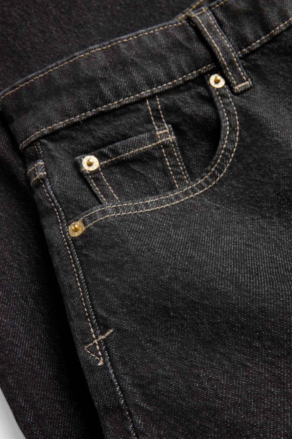 Barrel jeans - mid-rise waist - denim-dark gray