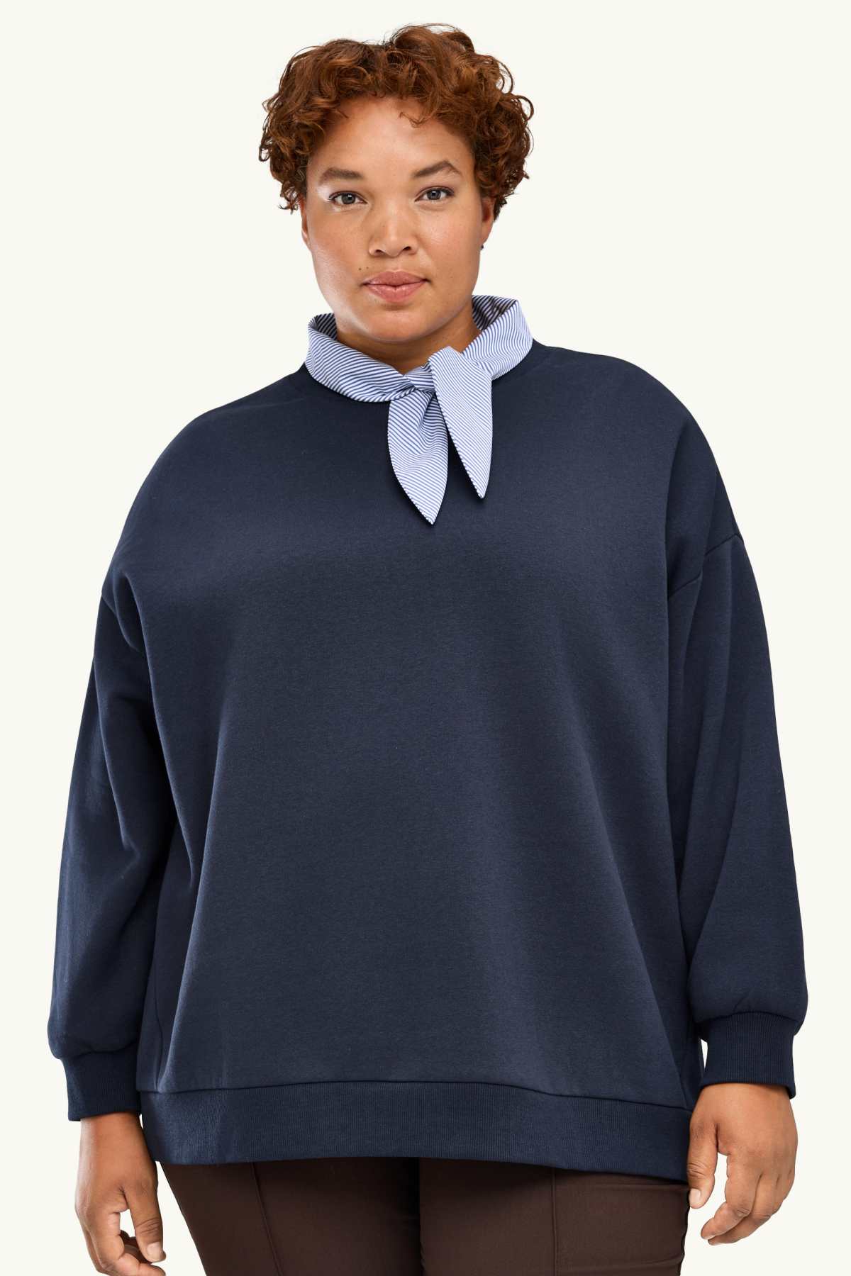 Oversized sweatshirt with knot detail - dark blue