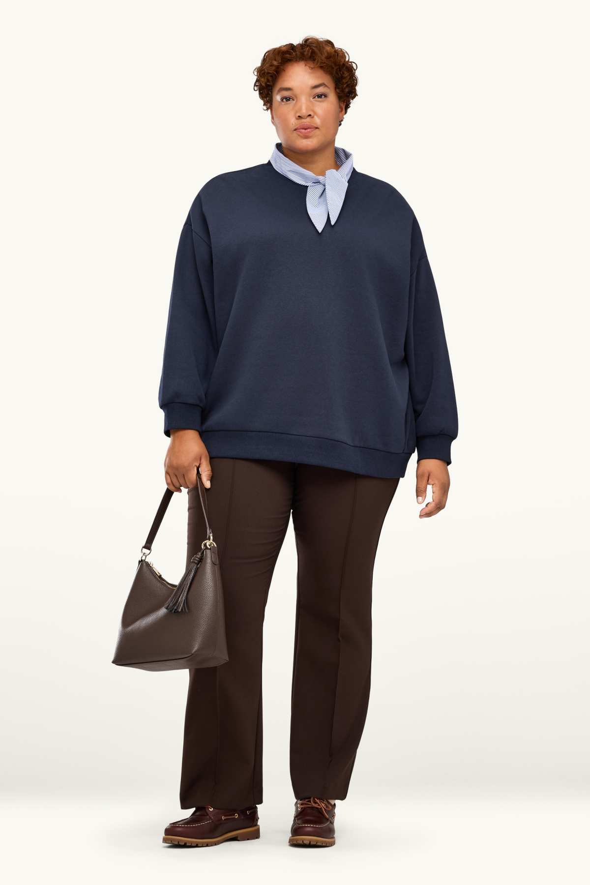 Oversized sweatshirt with knot detail - dark blue