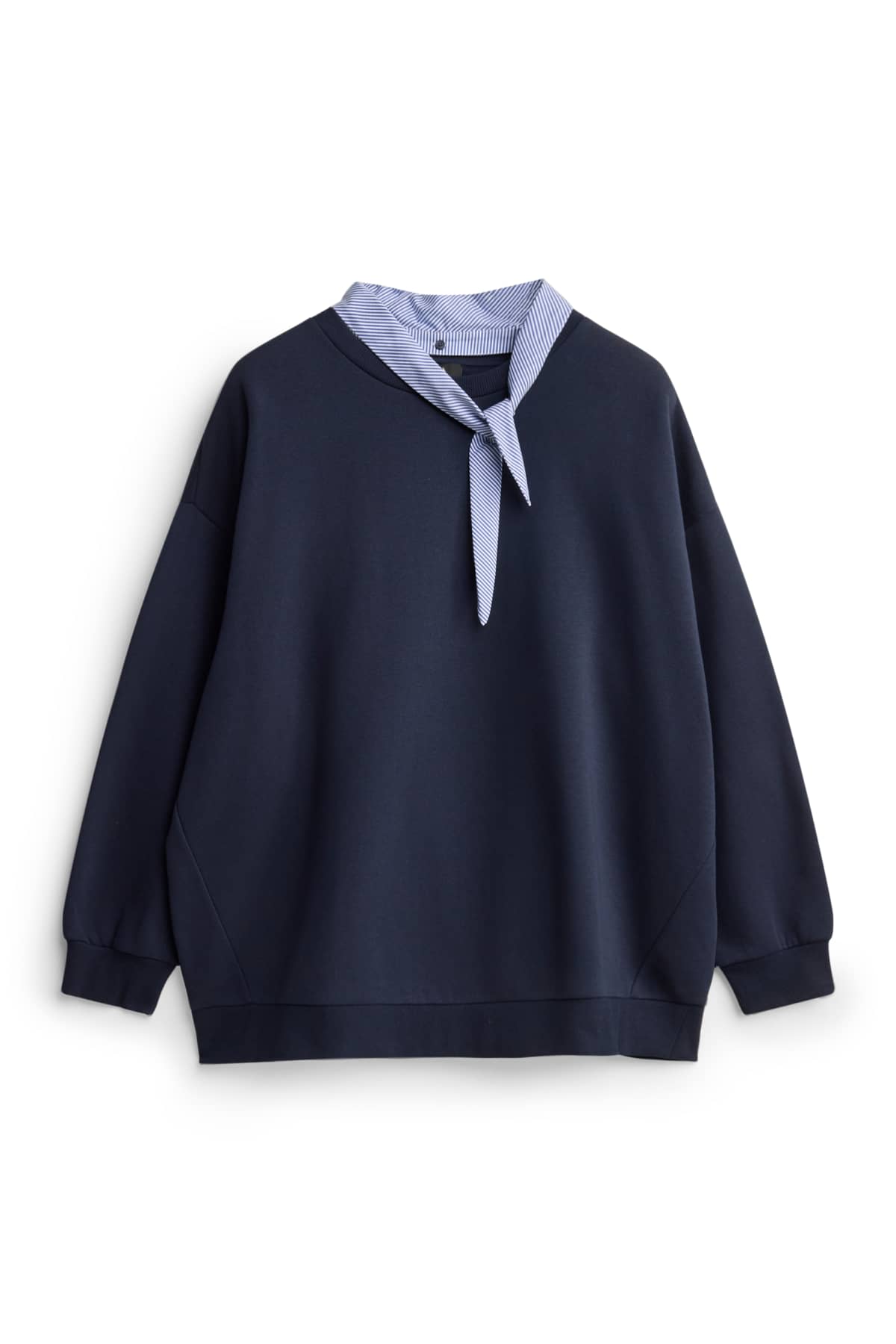 Oversized sweatshirt with knot detail - dark blue