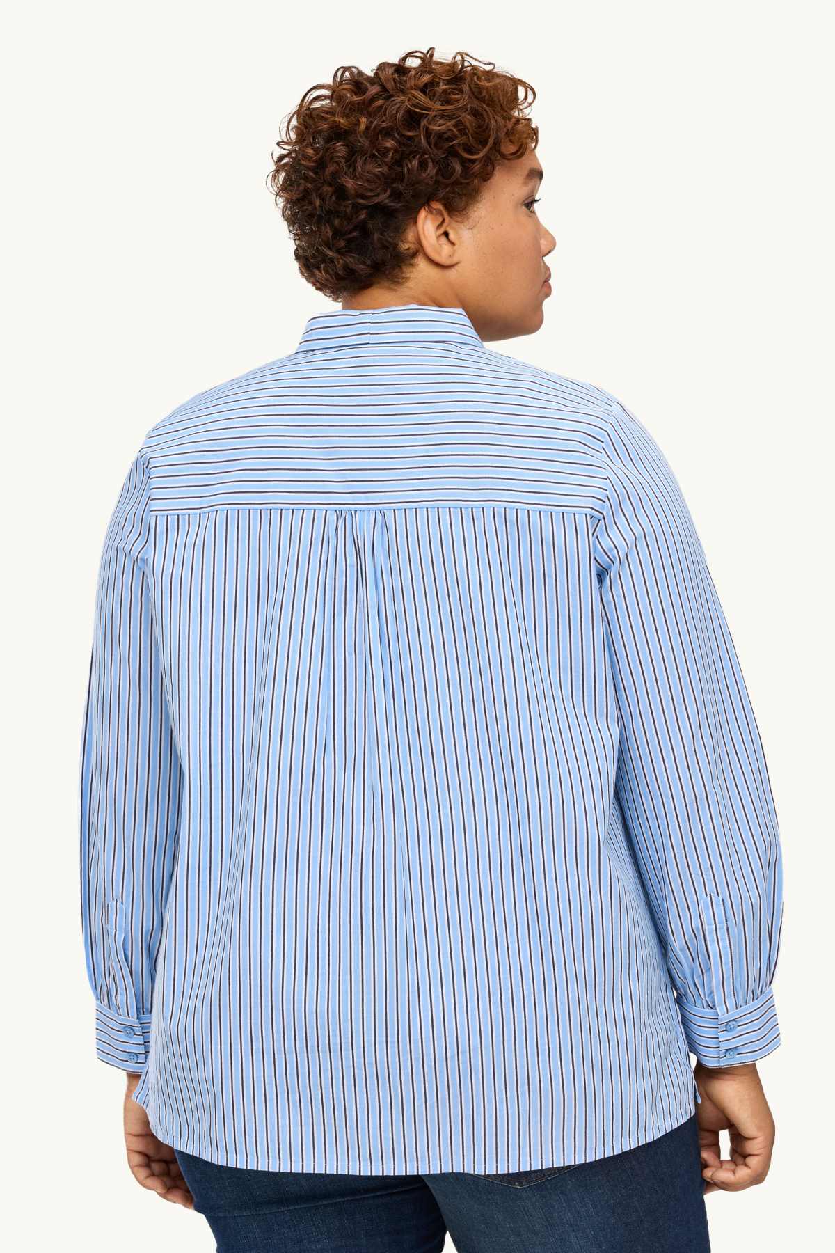 Blouse - striped - blue / light blue