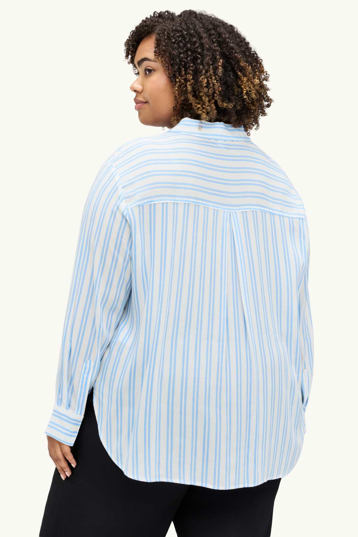 Shirt blouse - striped - white / light blue