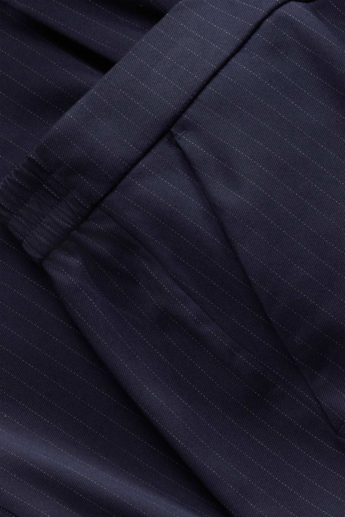 Cloth trousers - mid-rise waist - wide leg - pinstripes - dark blue