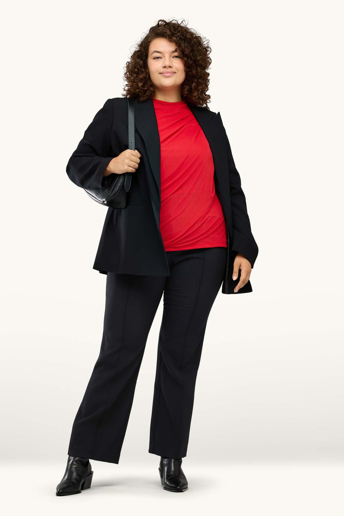 Cloth trousers - mid-rise waist - flared - black