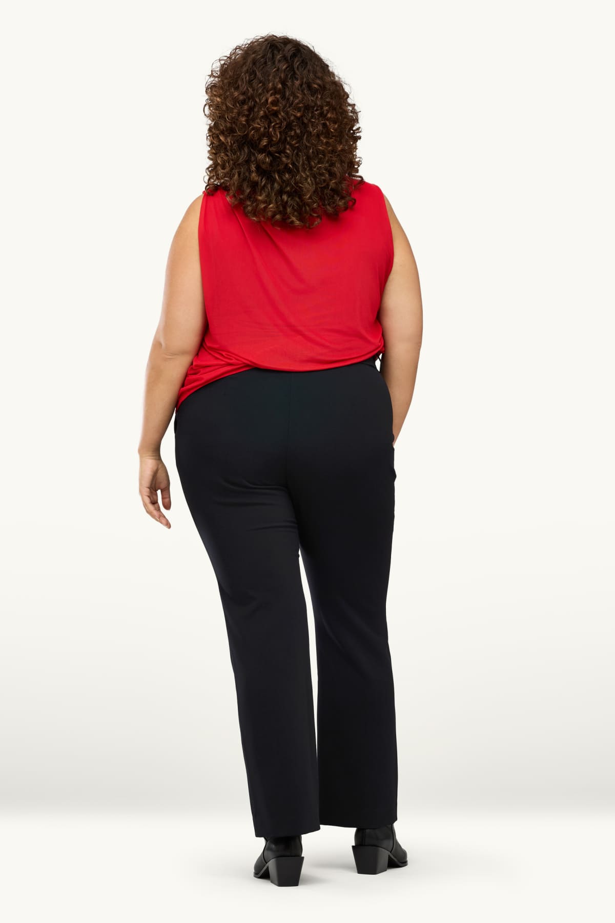 Cloth trousers - mid-rise waist - flared - black