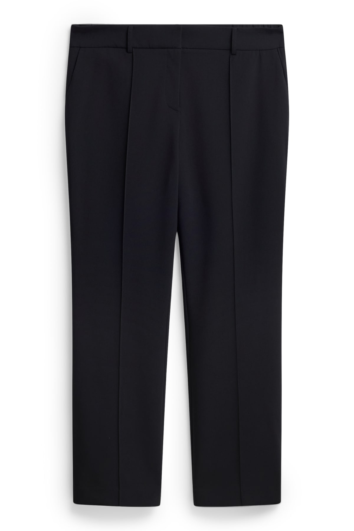 Cloth trousers - mid-rise waist - flared - black