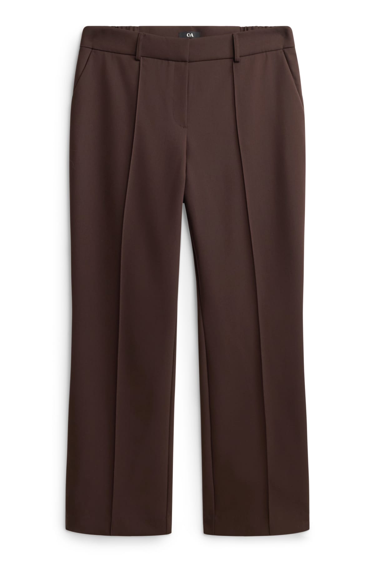 Cloth trousers - mid-rise waist - flared - dark brown