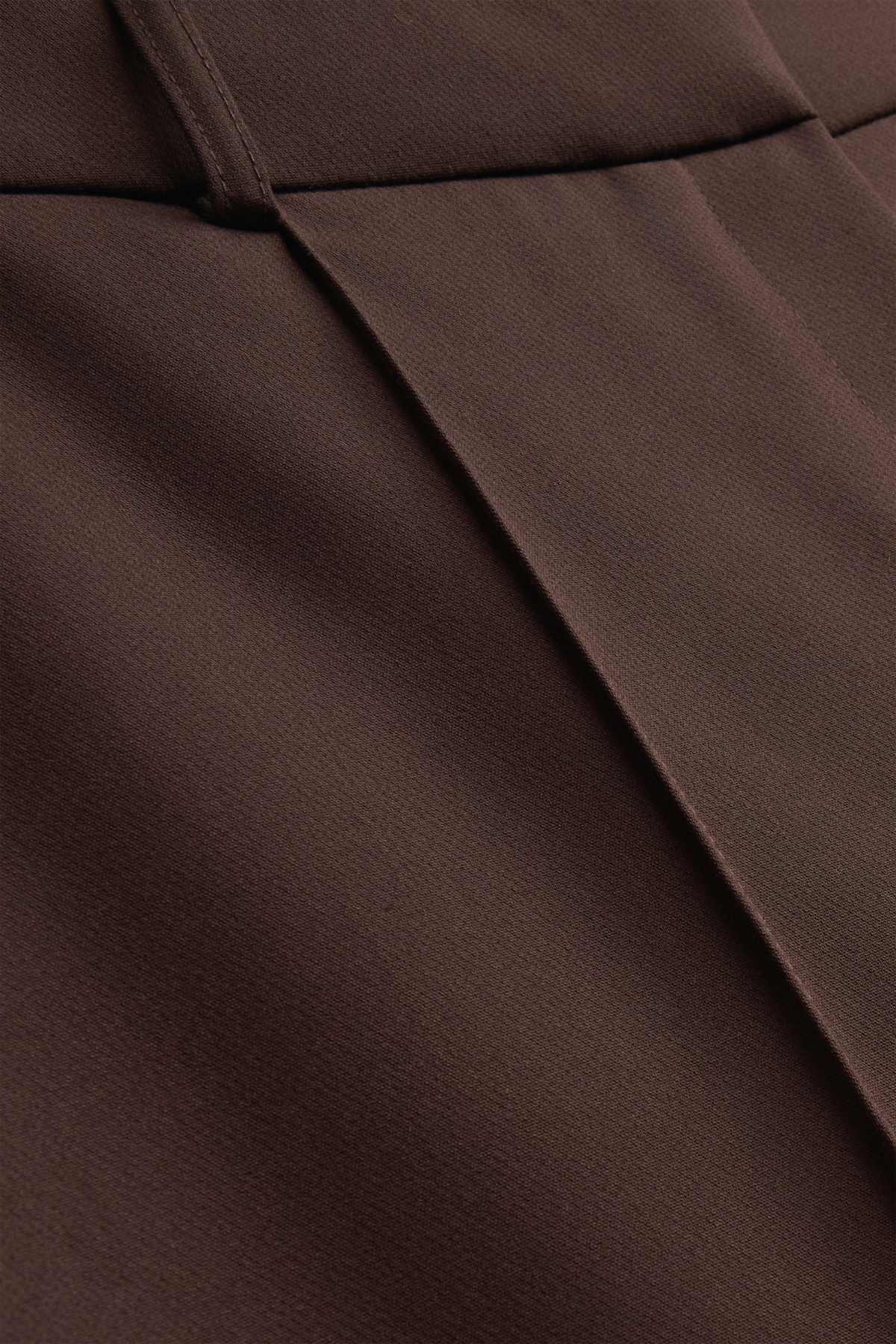 Cloth trousers - mid-rise waist - flared - dark brown